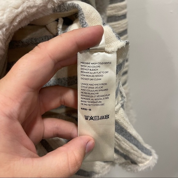 Anthropologie Maeve Astor Fur-Trimmed Pullover Stripe Size X-Small - Picture 6 of 10